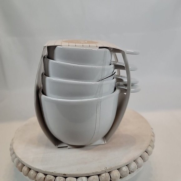 Bakehouse Set Of 4 Easter Rabbit Bunny Ceramic Stacking Measuring Cups NEW - Picture 3 of 6